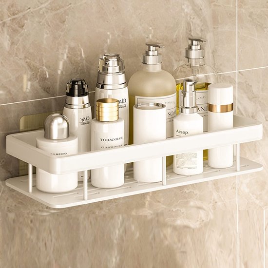 1 stuk, badkamerrek, aluminium douchemand, badkamerorganizer, accessoires, matte afwerking, douchemanden en doucheplanken
