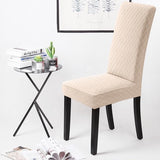 Stoelhoezen, set van 4, universele stretch stoelhoezen, moderne jacquard hoes, afneembare stoelhoes, eetkamerhoes, bi-elastische hoes, voor banketdecoratie en bruiloftsfeesten (beige, set