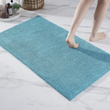 Badmat antislip, combineerbaar als badmatset, badkamertapijt, badmat, wasbaar van chenille, douchemat voor douche, badkuipen, wc-decoratie, petrol turquoise, 70 x 120 cm