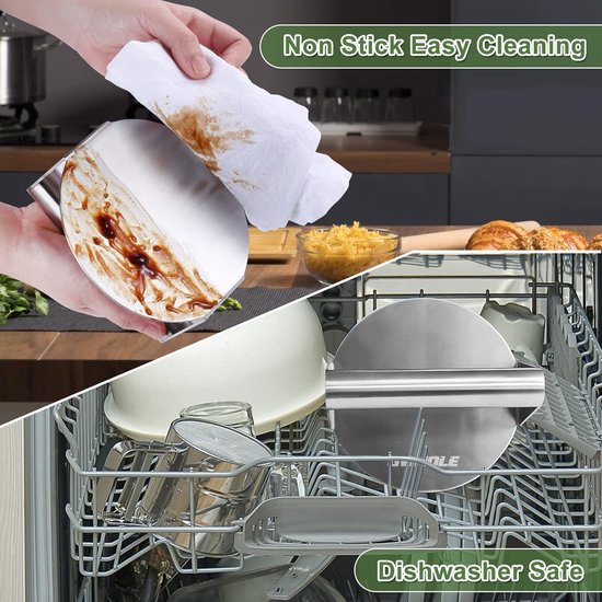 Burgerpers 5,5 inch ronde Smash Burger Smasher roestvrij stalen hamburgerpers roestvrij staal hamburgerbel Patty Hamburgerpers grillaccessoires grillpers voor platte topgrill, eenvoudige