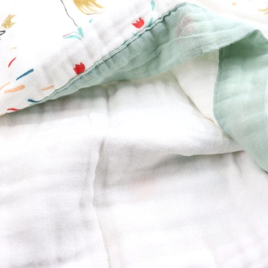 deken, 6-laags knuffeldeken, babykatoen, 110 x 110 cm, babydeken, luierdeken, zachte deken voor badhanddoek, kinderdeken voor pasgeborenen, uniseks (regenboog)