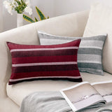Strepen kussenslopen, kussenhoezen, linnenlook, decoratieve kussensloop, decoratieve kussensloop, decoratieve bankkussens voor bank, kantoor, bank, slaapkamer en woonkamer, set van 2, 40 x 60