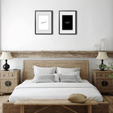 Set beeldingen voor slaapkamer, 4 stuks, prachtige decoratieve beeldingen in wit en wit, perfect geschikt voor DIN A4 foto's