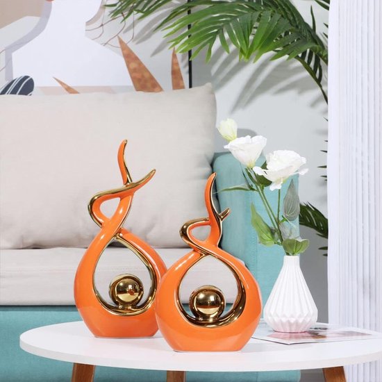 Keramisch beeld, moderne abstracte sculptuur, woondecoratie, tafeldecoratie voor woonkamer, slaapkamer, eetkamer, kantoor