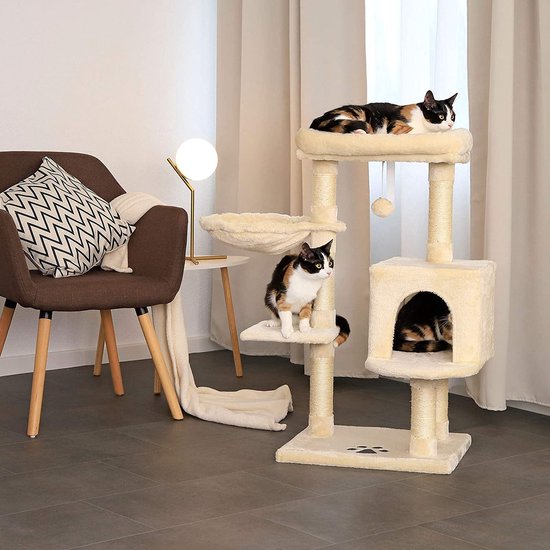 Krabpaal, klimboom, kattenkrabpaal, hoogte 93 cm, beige