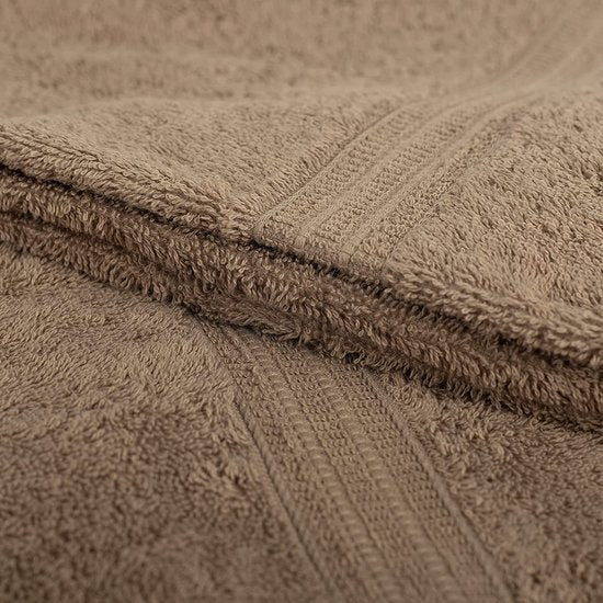 Biologische katoenen handdoekenset, 4 x handdoeken, 50 x 100 cm, zacht en absorberend, 100% Turks katoen, Oeko-Tex Made in Green en GOTS-gecertificeerd (kegelbruin)