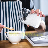 Glazen containers, voorraadpotten met deksel, luchtdicht en lepel, voedselopslagpotten, nachtelijke haverpotten, maaltijdvoorbereidingsdoos, keukenopslag, voorraadpot, glazen koffiepot, luchtdicht