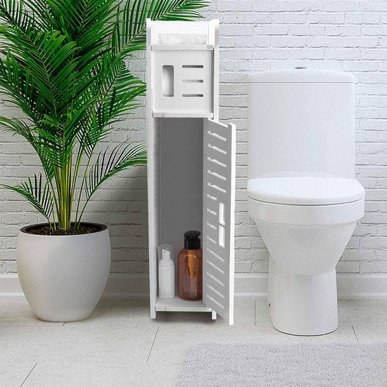 Toiletpapierhouder, verchroomde toiletpapierhouder achter toiletpapierhouder voor toiletkast, toiletpapierhouder met toiletpapierhouder, toiletpapieropslag voor kleine ruimtes