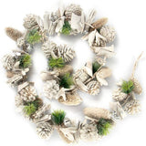 Kerstslinger, 160 cm lange witte adventsslinger met glitter, herbruikbare slinger voor kerstdecoratie