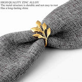 Pak van 12 gouden servetringen, servetringen, bladeren servethouders, metalen servetgespen bladeren voor bruiloft, Kerstmis, verjaardag, Valentijnsdag, familiereünie, etentje