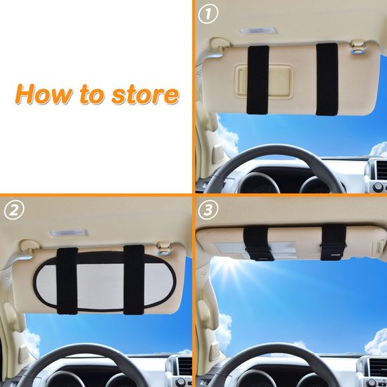 Universele zonneklep extender voor auto ' s, vrachtwagens en recreatieve voertuigen, verblindingsvrij voor bestuurder en voorpassagier (zilver) , 2 stuks