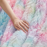 Imitatiebontdeken - Sherpa Schapendeken - Comfort Fleece Deken - Wollen Deken Bank- en Beddekens - 130 x 160 cm - Regenboog