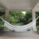 Boho Fringe Hangmat 2 Persoons Luxe Braziliaans Macrame Ontwerp Strand Tuin Slaapkamer Patio Veranda Binnen Buiten Bruiloft Decor