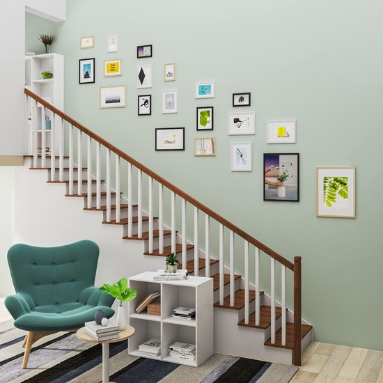 Fotolijst, houten lijst met glasplaat, set van 5 stuks