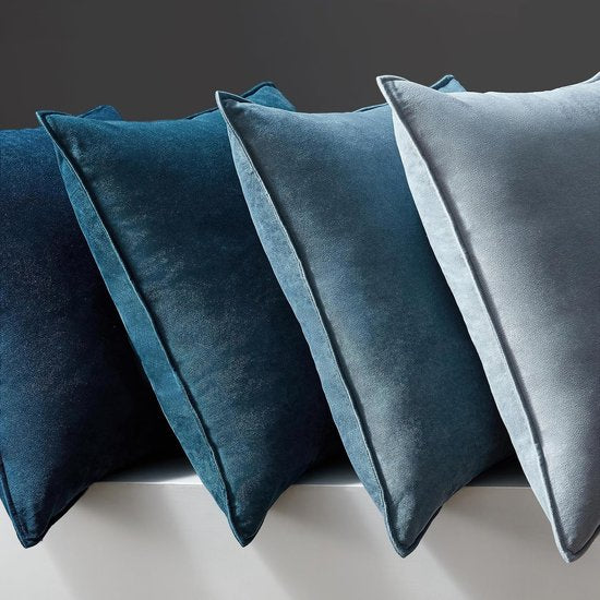 Kussenhoezen, 45 x 45 cm, blauw, fluweel, kleurverloop, sierkussen, overtrek voor bank, slaapkamer, woonkamer, balkon, pluizig