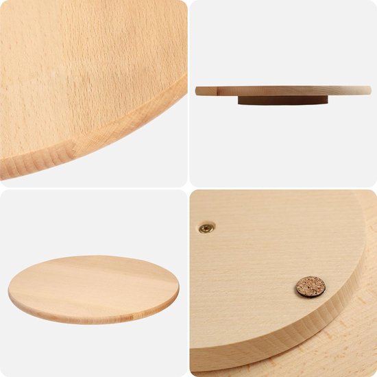 KADAX - Draaibare serveerplaat - draaiplateau van natuurlijk hout, antibacteriële draaiplaat - mesvriendelijk serveerbord, snackbord om te serveren - diameter 40 cm