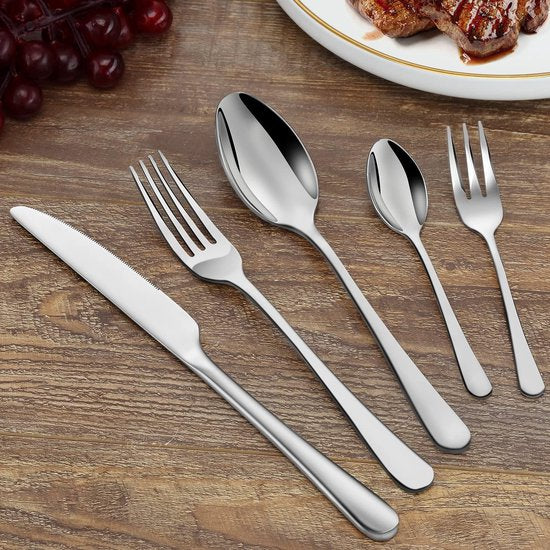 16 stuks vorkset, ijzerhoudende roestvrijstalen taartvorkset, 14 cm vorken, spiegel gepolijst, zilverwaren dessertvorken voor elke locatie, vaatwasmachinebestendig