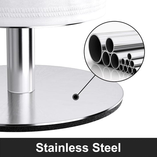 Staande toiletpapierhouder en vervangende rolhouder, opslag van toiletpapier, gemaakt van roestvrij staal, roestvrij, vrijstaand, mat voor badkamer, met scheidingsplaat voor waterbescherming