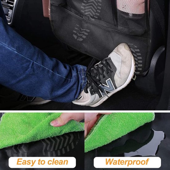 Bescherming voor de rugleuning van de auto, multi-pocket-organizer, Oxford-doek, voorkomt schoppen van de achterbank, grote organisator, kinderen, organisatoren en autostoelorganizer