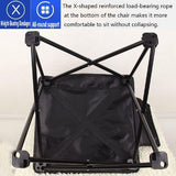 Campingklapstoel, campingstoel, high-performance gazonstoel met koeltassenondersteuning, 150 kg, stalen frame, inklapbare vissersstoel (zwart)