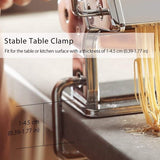 Pastamachine roestvrij staal, verse handmatige pastarollermachine, snijder met klem voor spaghetti, noedels, lasagne, beste pastamachine, noedelmachine, cadeau, eenvoudige reiniging en gebruik