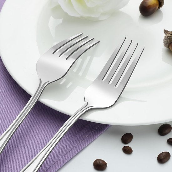 Roestvrijstalen tafelvorkenset 20 cm, prachtige hooggepolijste vorkenset voor thuis/restaurant/feest, vaatwasmachinebestendig