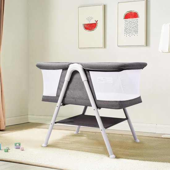 Babybed/wiegwieg/reisbed/babybedje/babywieg/babywiegwieg, eenvoudig draagbaar wiegje, verstelbaar draagbaar bed voor baby's/pasgeborenen (grijs)