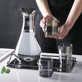 1.8 L Glass Carafe Black Water Carafe Made of Borosilicate Glass Water Jug Glass Jug Glass with Stainless Steel Lid Carafe Glass Jug