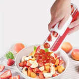 Fruitsnijder - Tomaat/Druif/Kersensnijder, Fruitkeukendecoratie Keukenhulp, Groentesnijder, Keukengereedschap, 20 x 7,5 x 7 cm (Rood)