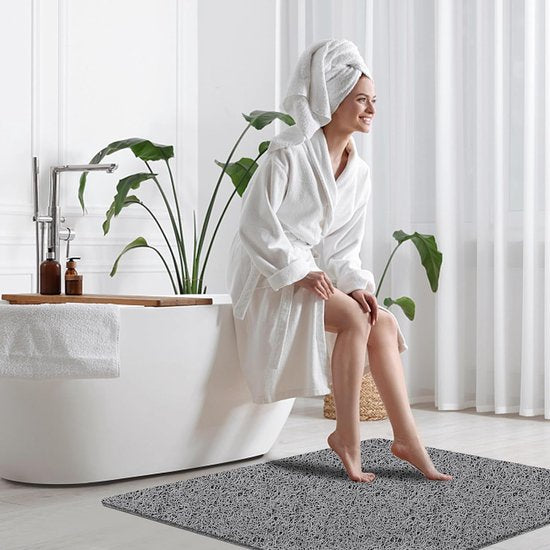 Antislip douchemat, PVC Loofah massagedouchematten, antislip badmat, met afvoer, douchematten voor natte ruimtes, sneldrogend (80 x 80 cm)