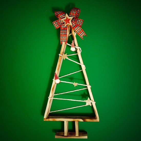 Wooden Christmas Tree | Height 45 cm | Flamed | Christmas Tree for DIY | Christmas Decoration for Table, Windowsill, Office Decoration Gift | Christmas Decoration