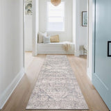 Vintage runnertapijten met rubberen rug, 65 x 180 cm, distressed gangtapijten, niet-morsend, Perzische vloer, tapijt, loper voor keuken, hal, badkamer, slaapkamer