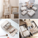 Koffer organizerset, Packing Cubes, kledingtassen, kofferorganizer voor vakantie en reizen, pakkubussenset reiskubussen, opbergsysteem voor koffer - (9-delig, beige)