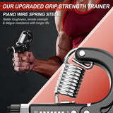 Handtrainer, vingertrainer, set van 5, onderarm-handtrainer, vingeroefening, verstelbare grijper voor het herstel van blessures en spieropbouw