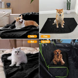 Dekens, waterdicht, huisdierendeken, pluizig, dubbellaags, verdicht, hondendeken, kat, puppy, zwart, M (100 x 145 cm)