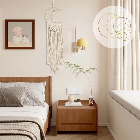 Pack of 12 Gold Dream Catcher Rings Metal Rings for Crafts Metal Moon Hoops Dream Catcher Metal for DIY Crafts Dream Catcher and Wreath Wedding Decor (20/15/10/5 cm)