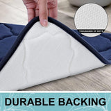 Foam Badkamermat, antislip, zachte badmat, absorberend, wasbaar, onderhoudsvriendelijk, 40 x 60 cm, marineblauw