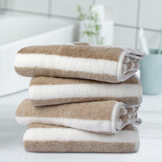 Set van 2 microvezel handdoeken, sterk waterabsorberende microvezel handdoeken, super zachte douchehanddoeken, sneldrogend en absorberend, 40 cm x 76 cm, bruin