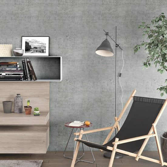 Wandkleed grijs posterfolie patroon vintage zelfklevende gordijn betonlook decoratiefolie meubelfolie grijs wandkleed betonlook voor slaapkamer woonkamer 60 x 300 cm