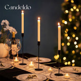 Kandelaar zwarte kaarsenhouder metalen kandelaars: Candeldo staafkaarsenhouder set van 3 moderne tafel decoratie kaarsenhouder hoog voor staafkaarsen decoratie woonkamer tafeldecoratie