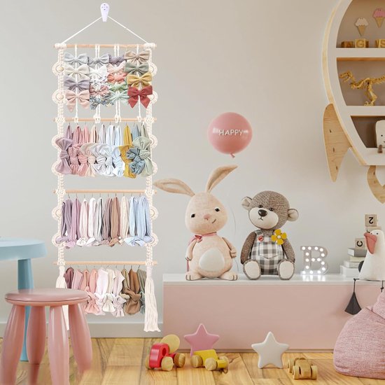 Haarbandstandaard, haaraccessoires voor meisjes, opbergen, hoofdband organizer, babyhaarband, hangorganizer, haarstrikrek voor meisjeskamer