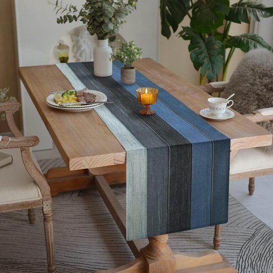 Tafelloper Modern Woonkamer Tafelloper Grijs Herfst Tafelloper Placemats Tafelloper Blauw Grijs Tafelmatten voor Eettafel Feest Bruiloft Tafelloper Linnen 40 x 140 cm Marineblauw Tafelloper Winter