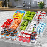 Koelkast-organizer set van 10, transparante opbergdoos-organizer, hoogwaardige voorraadcontainers met handvat voor koelkasten, keukens, kasten - BPA-vrij