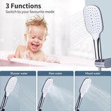 Badkraan met handdouche, kraanbad met drukschakelaar, ééngreepsmengkraan, bad van messing, chroombadkraan met 3 functies, mengkraan, douchemengkraan voor badkamer