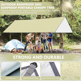 3x3M waterdicht, campingzeil tentzeilen met oogjes + nylon touwen + grondpin, uv-sneeuwregenzonbescherming, ultralicht draagbaar voor campingpicknickhangmat buitenactiviteiten