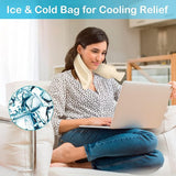 Warmwaterkruikslang, lang, 2 liter, met overtrek, 73 cm nekwarmwaterkruik om om te binden, warmtegordel om te warmen, ook te koelen voor nek, schouder, onderlichaam, rug, warmwaterfles voor