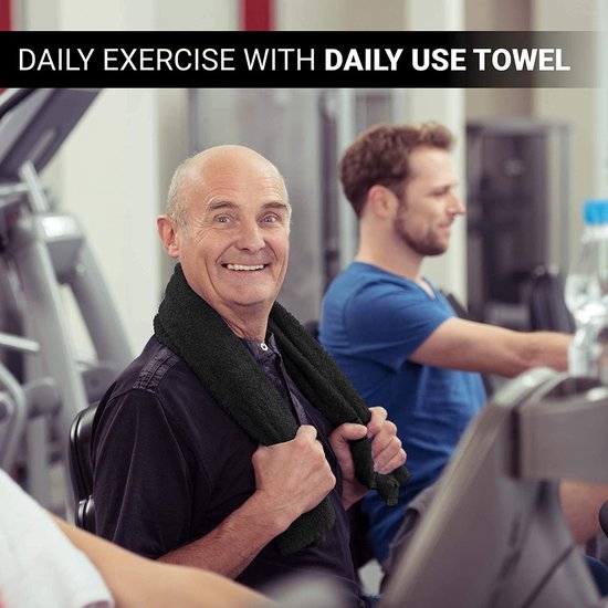 Sweet Needle - Handdoekenset, zwart - 2 badhanddoeken, 2 handdoeken en 2 washandjes, dagelijks gebruik 500 GSM ringgesponnen, 100% katoen, zeer absorberend voor badkamer, douche en cadeau (Pack van 6)