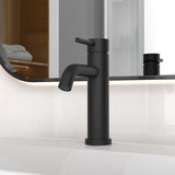 Kraan badkamermengkraan, wastafelmengkraan, eenvoudig te monteren, kraan voor wastafel, badkamer, ééngreeps wastafelmengkraan, geborsteld, roestvrij staal, zwart
