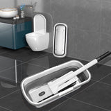 Grote platte mop, posemmer, platte mopemmer, opvouwbare draagbare mopemmer, opvouwbare poetsemmer met handvat, voor grote vloeroppervlakken (wit)