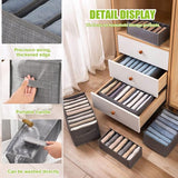 Opbergdozen voor sokken en ondergoed, 46-cellen lade-organizer, opvouwbare dozen, voor het bewaren van sjaals, stropdassen, riemen en andere accessoires (6-delige set)